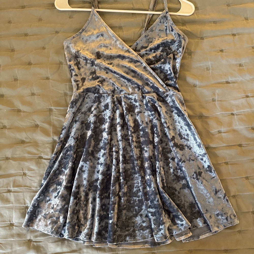 Blue velvet dress
